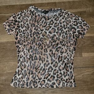 Leopard Print Baby Phat Mesh Top